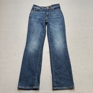 Guess Jeans Women's 31 Blue Denim Medium Wash Straight Leg High Rise Shape Up